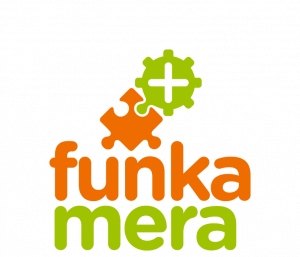 Logotype Funka mera. Illustration.