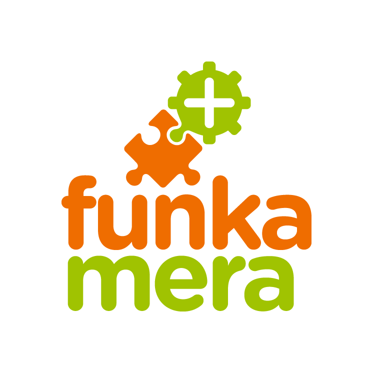 Logotype Funka mera. Illustration.
